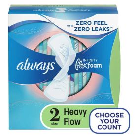 Always Infinity Flexfoam Pads for Women Super Absorbency Unscented;  16 Ct Size 2