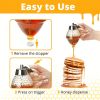 1pc Maple Syrup Dispenser - No Drip Honey Comb Shaped Honey Pot with 8oz Capacity and Storage Stand